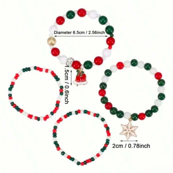 Holiday Charm Beaded Bracelet Set - Picture 3 of 4